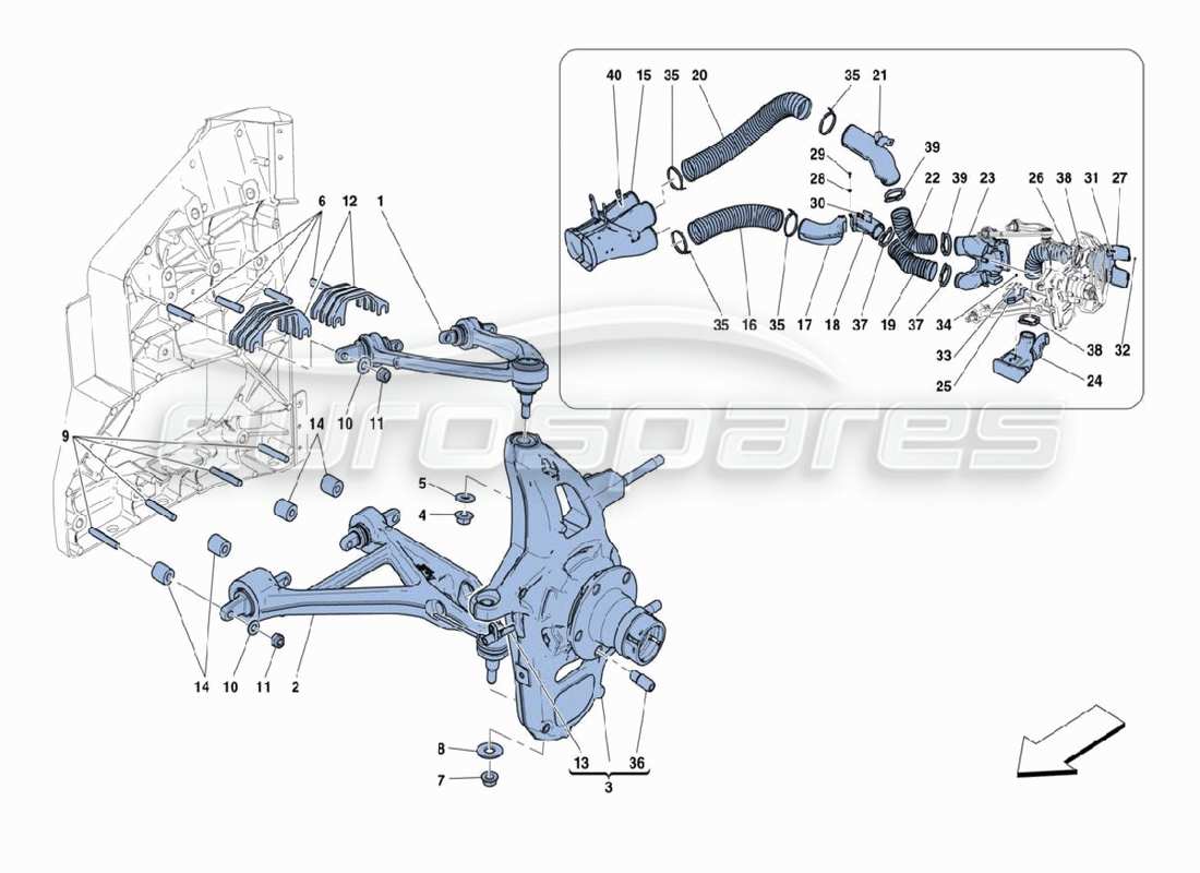 un diagrama de piezas del catálogo de piezas ferrari 488 challenge