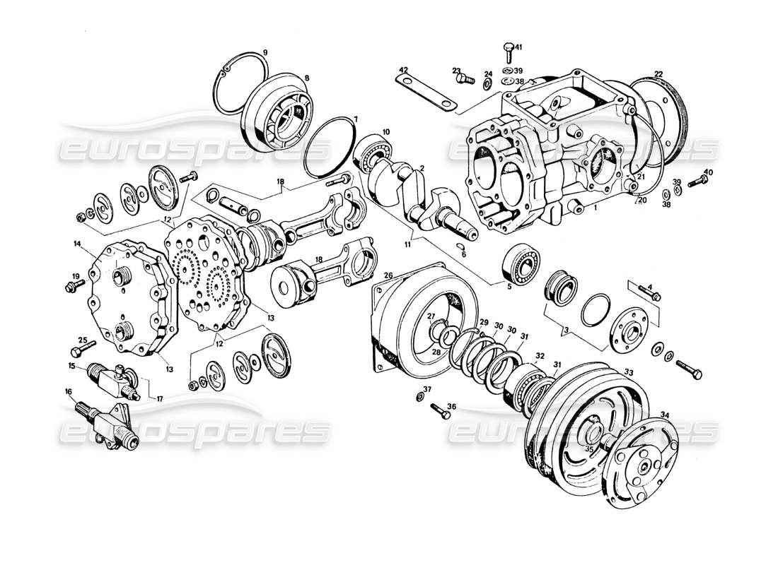 un diagrama de piezas del catálogo de piezas de maserati khamsin