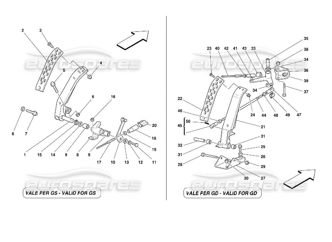 un diagrama de piezas del catálogo de piezas ferrari 355