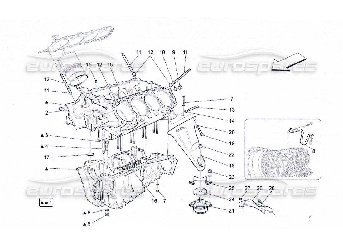 un diagrama de piezas del catálogo de piezas maserati qtp. (2010) 4.2