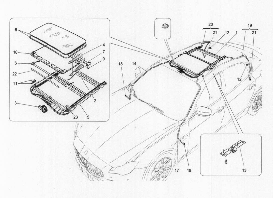 un diagrama de piezas del catálogo de piezas maserati qtp. v6 3.0 tds 275bhp 2017