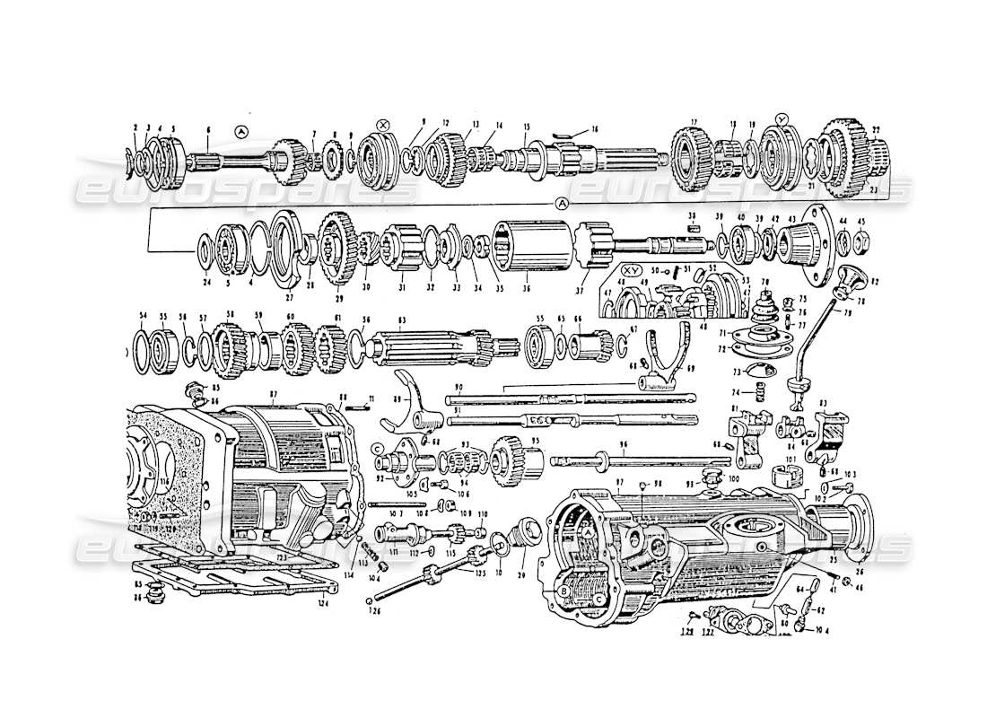un diagrama de piezas del catálogo de piezas maserati 3500
