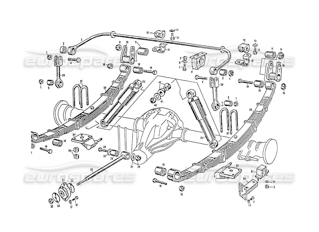 un diagrama de piezas del catálogo de piezas maserati 3500 gt