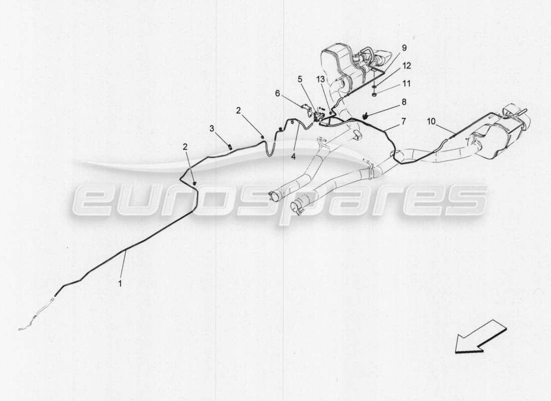 un diagrama de piezas del Maserati QTP. V8 3.8 530bhp 2014 Catálogo de autopartes