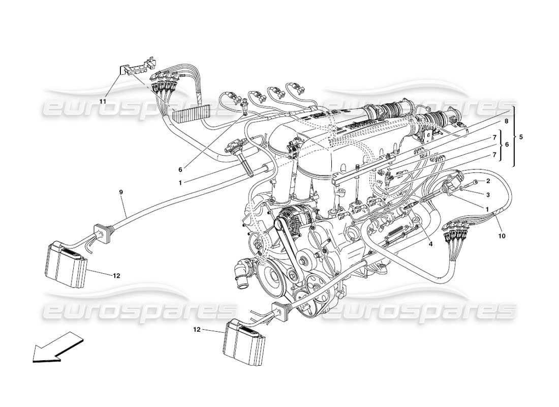 un diagrama de piezas del catálogo de piezas ferrari 430 challenge (2006)