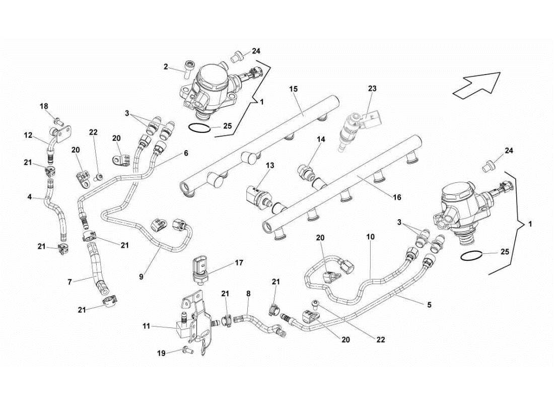 un diagrama de piezas del catálogo de piezas lamborghini gallardo sts ii sc