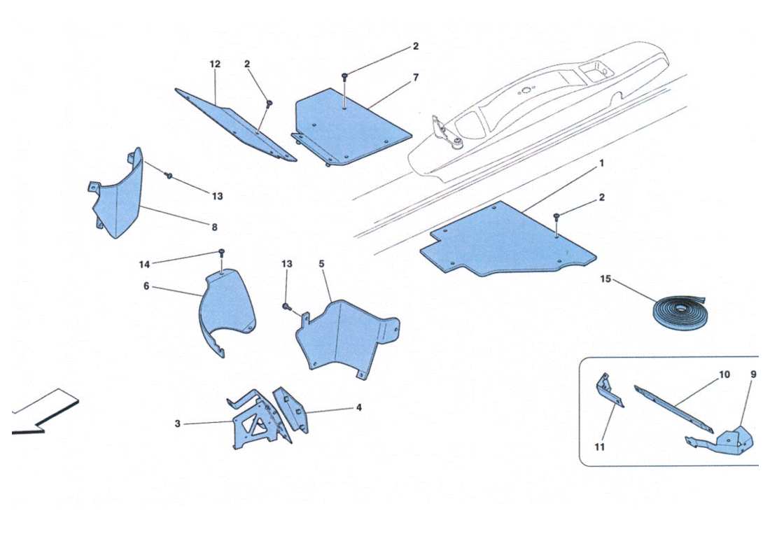 un diagrama de piezas del catálogo de piezas ferrari 458 challenge