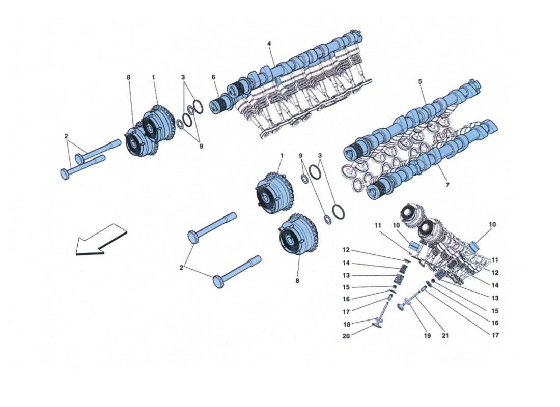 un diagrama de piezas del catálogo de piezas ferrari 458 challenge