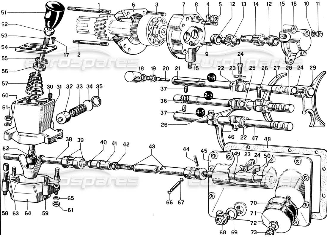 un diagrama de piezas del catálogo de piezas Ferrari 330 GTC Coupé