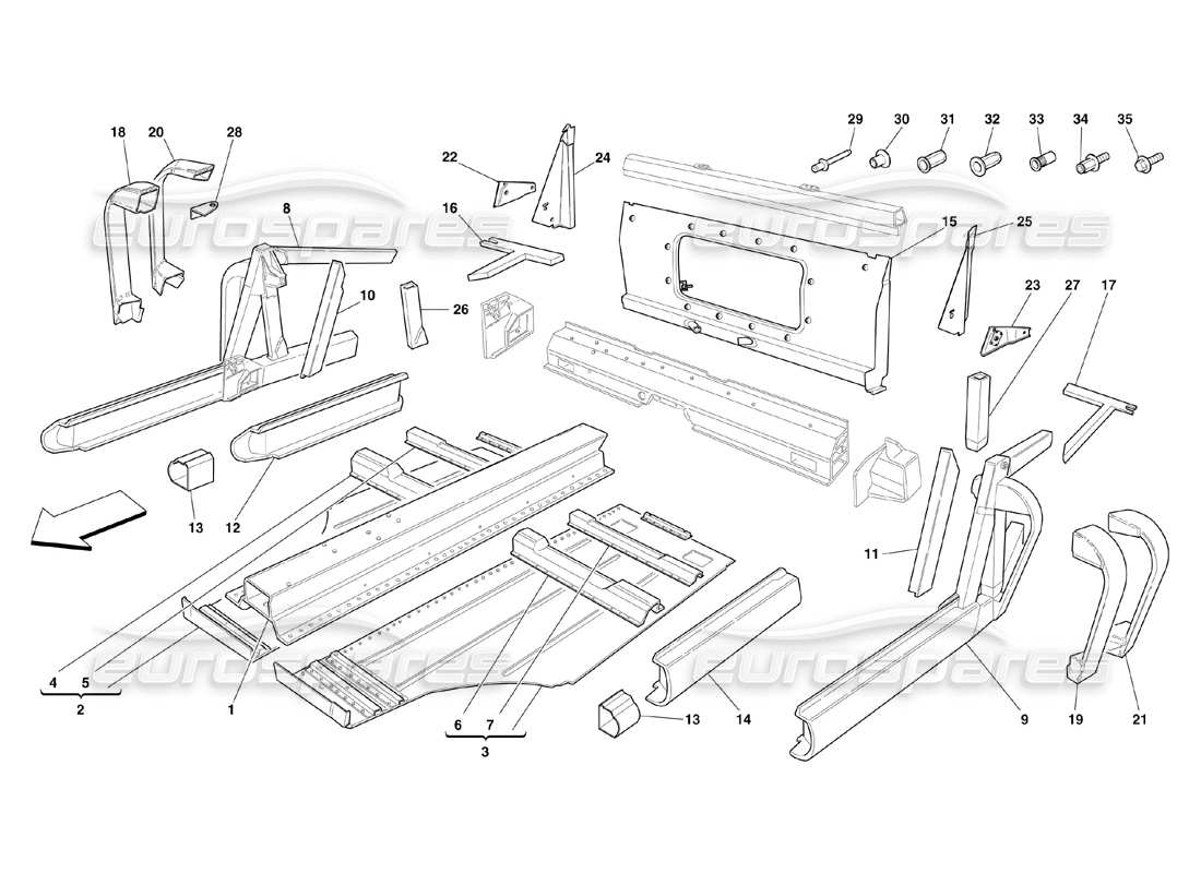 un diagrama de piezas del catálogo de piezas ferrari 360