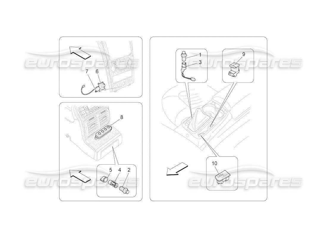 un diagrama de piezas del catálogo de piezas maserati qtp. (2011) 4.7 auto