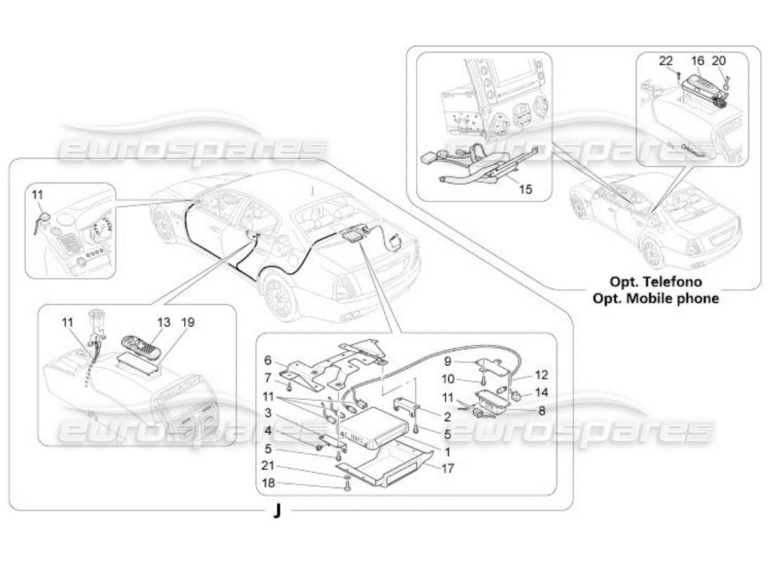 un diagrama de piezas del catálogo de piezas maserati qtp. (2005) 4.2