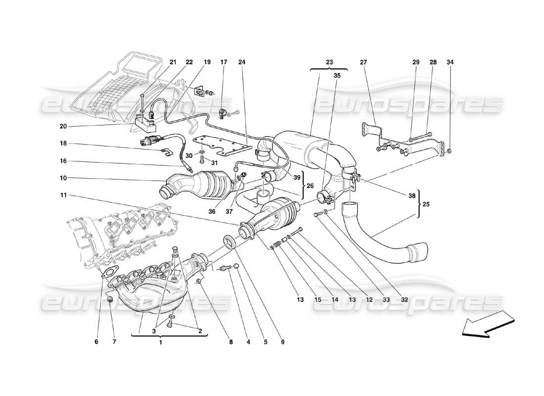 un diagrama de piezas del catálogo de piezas ferrari 360 challenge (2000)