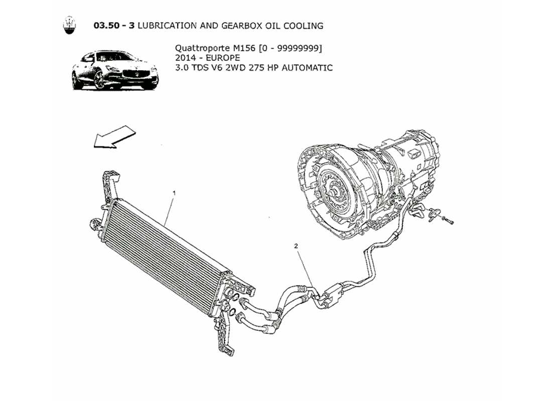 un diagrama de piezas del catálogo de piezas maserati qtp. v6 3.0 tds 275bhp 2014