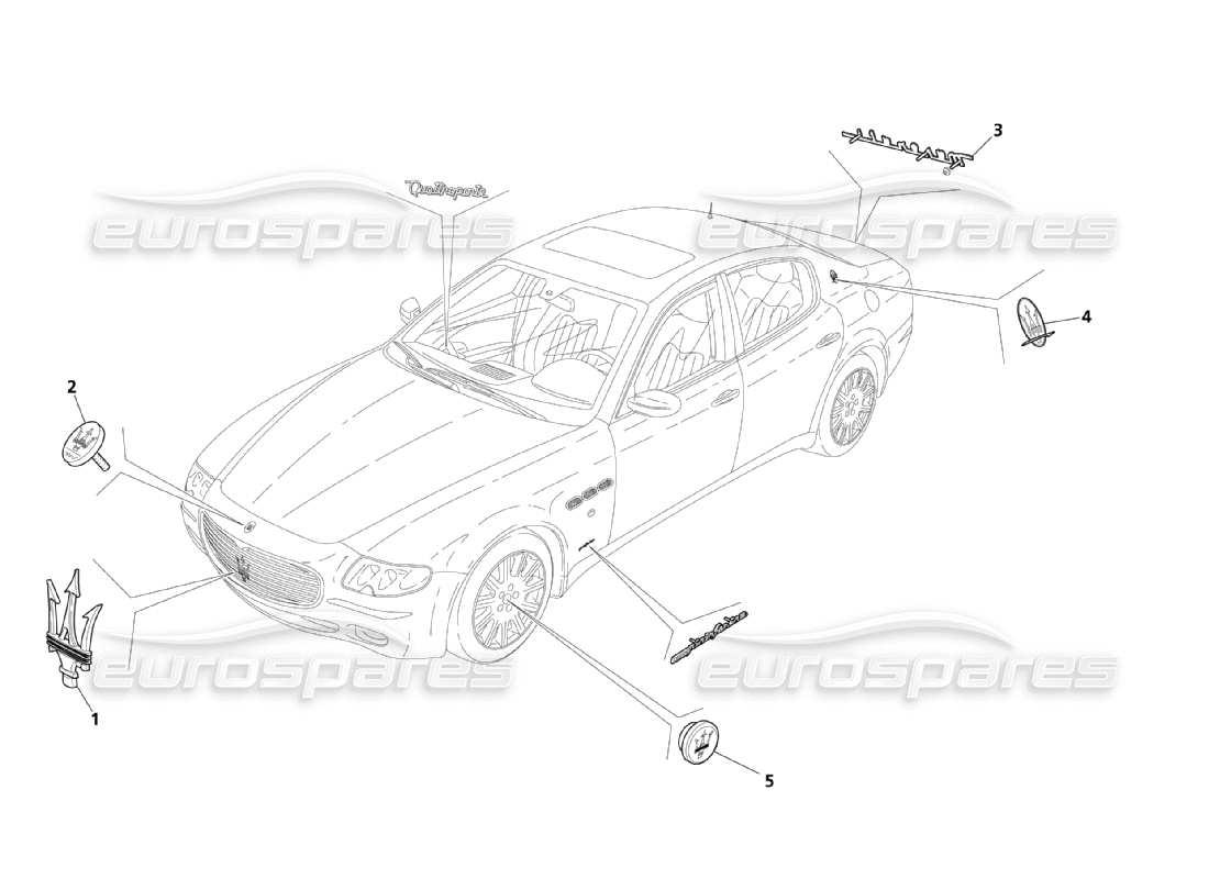 maserati qtp. (2003) 4.2 marcas y símbolos diagrama de piezas