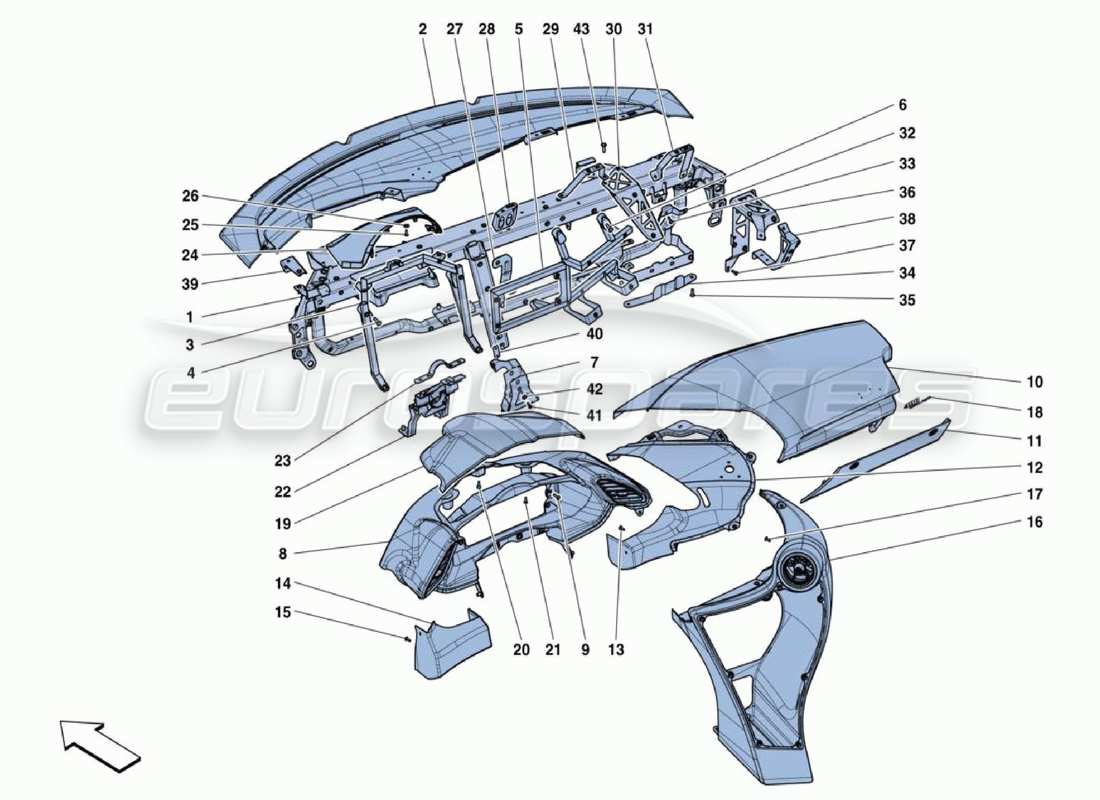 ferrari 488 challenge panel diagrama de piezas