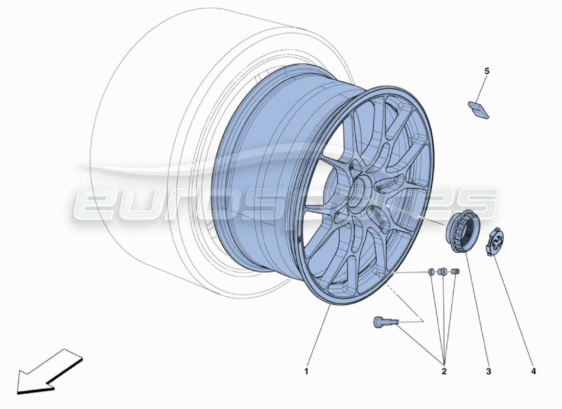 ferrari 488 challenge ruedas diagrama de piezas