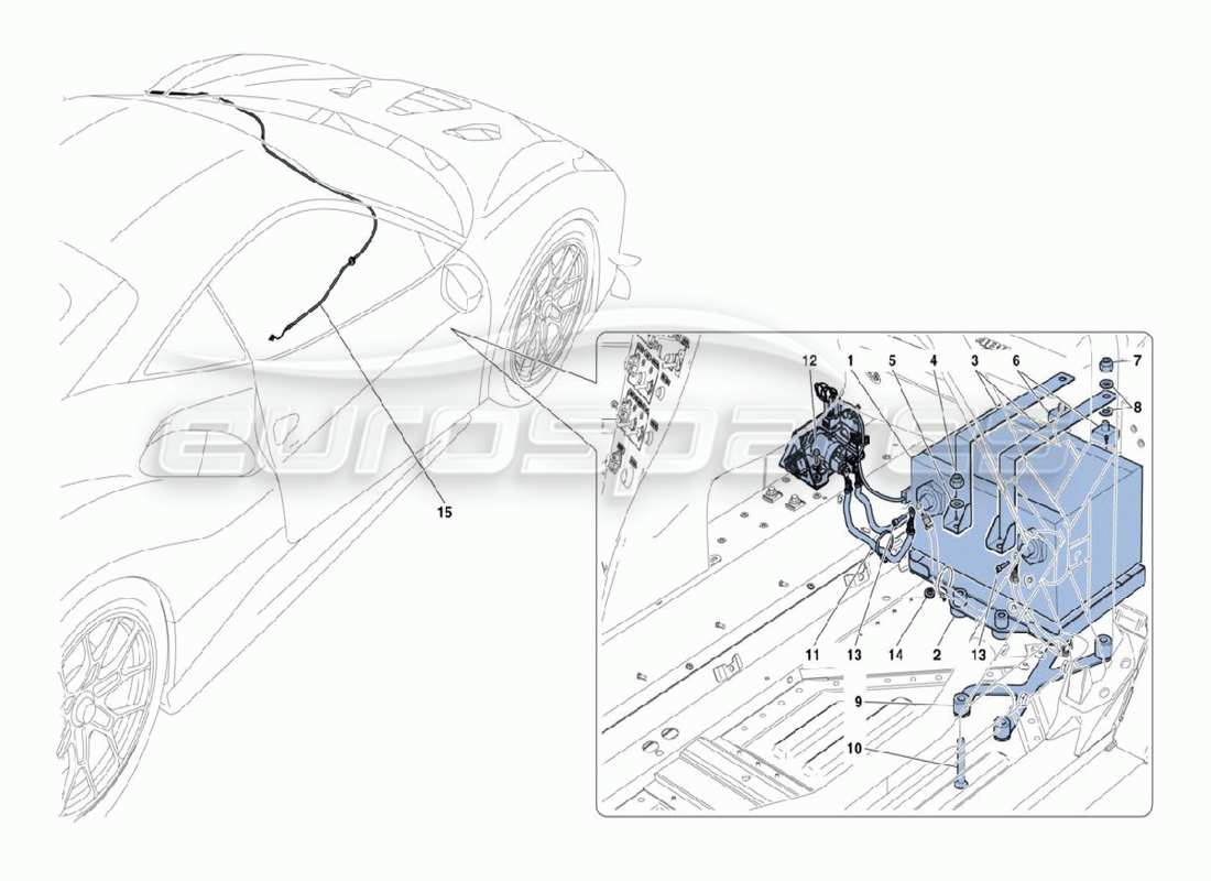 ferrari 488 challenge batería diagrama de piezas