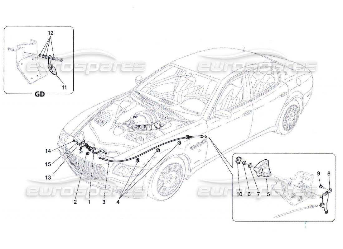 maserati qtp. (2010) 4.7 botón de apertura de tapa frontal diagrama de piezas