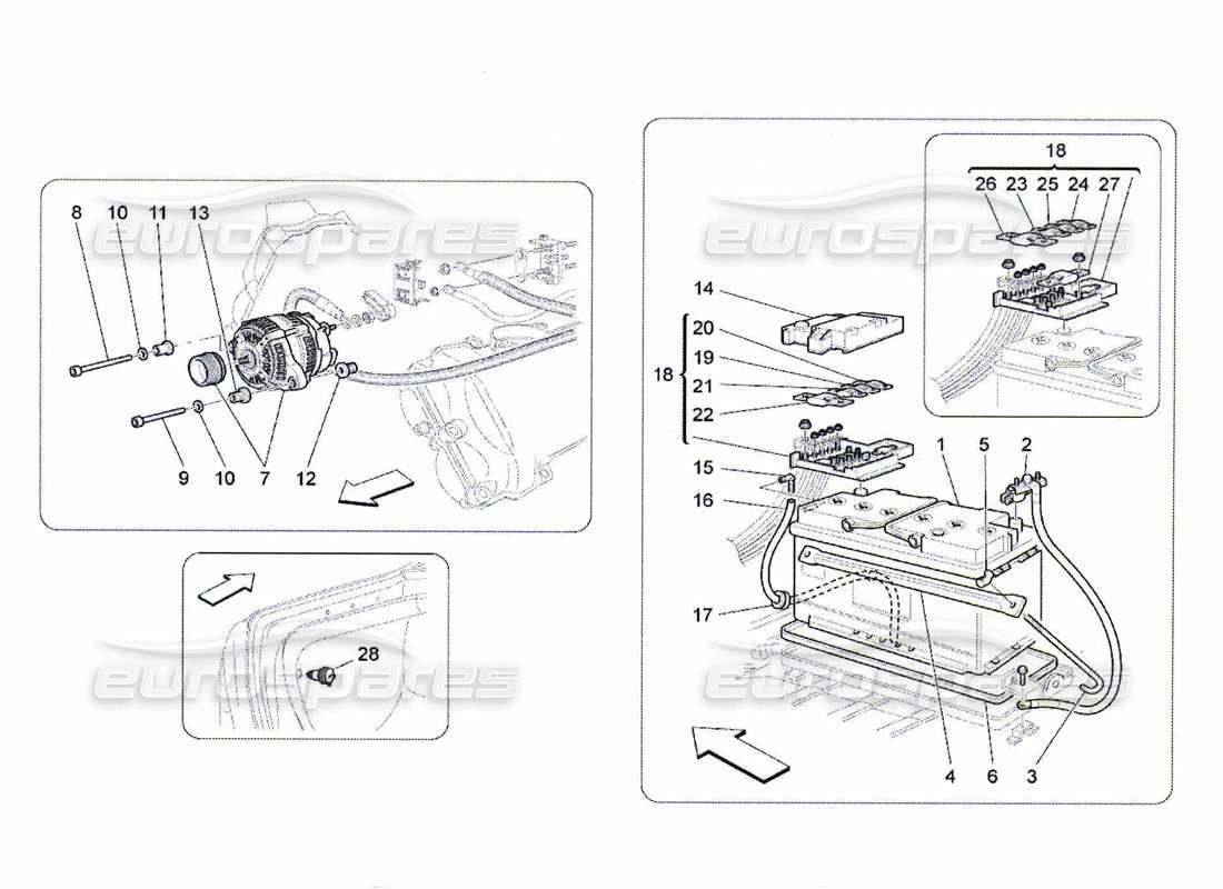 maserati qtp. (2010) 4.7 diagrama de partes de generación y acumulación de energía