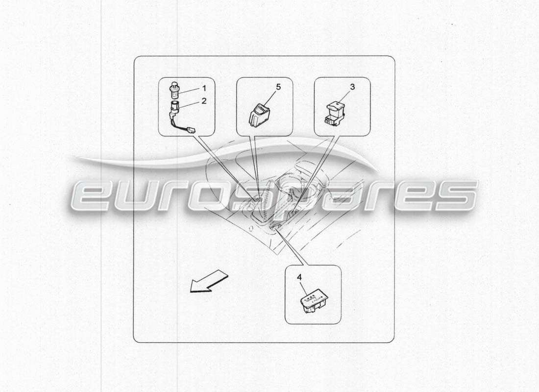 maserati grancabrio mc centenario diagrama de piezas del equipo del túnel