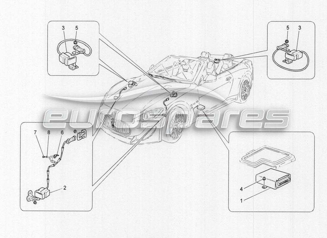 maserati grancabrio mc centenario gestión electrónica (suspensión) diagrama de piezas