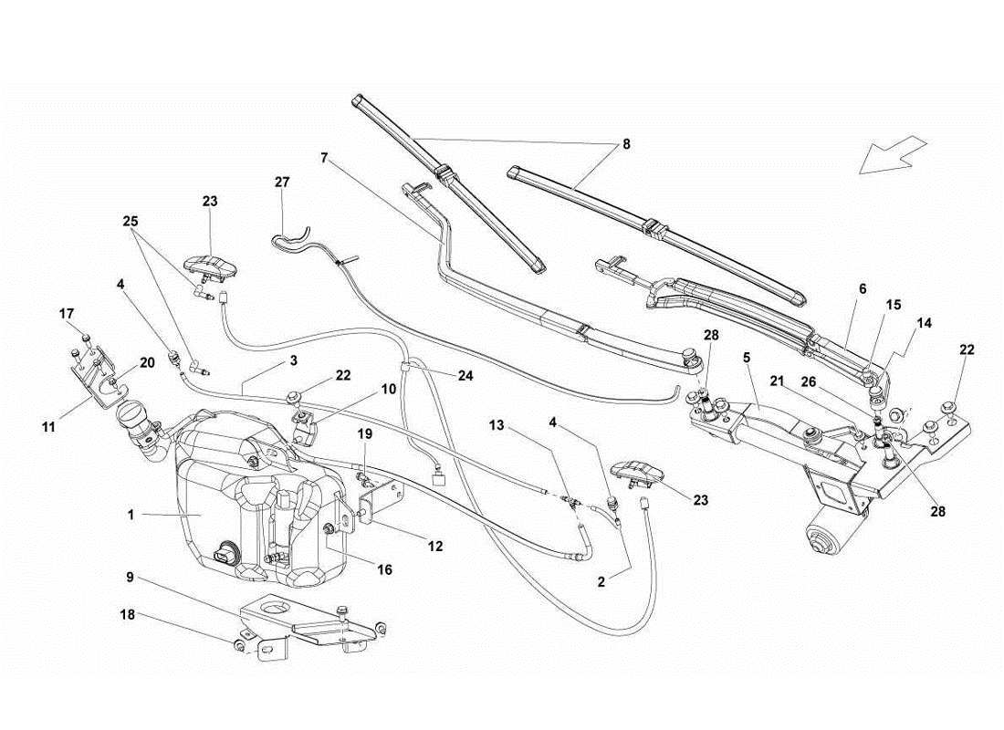 lamborghini gallardo lp570-4s perform limpiaparabrisas diagrama de piezas