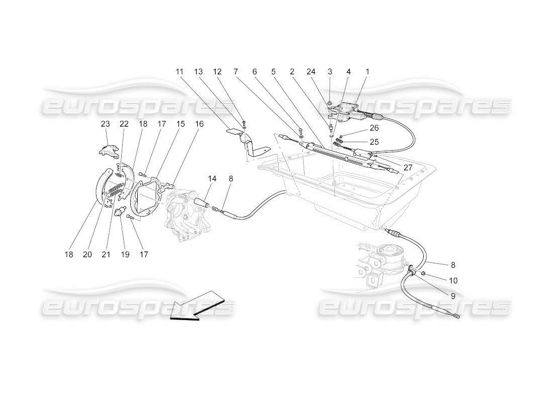 maserati qtp. (2011) 4.7 auto freno de mano diagrama de piezas