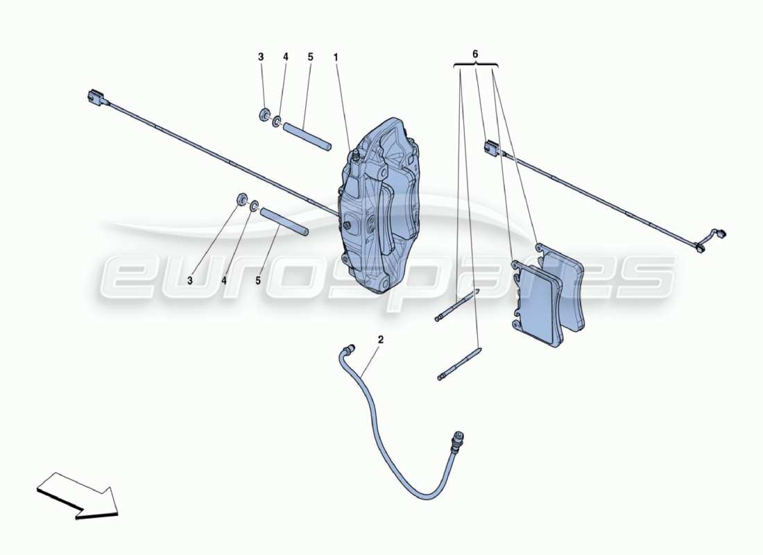 ferrari 488 challenge diagrama de piezas de las pinzas de freno delantero