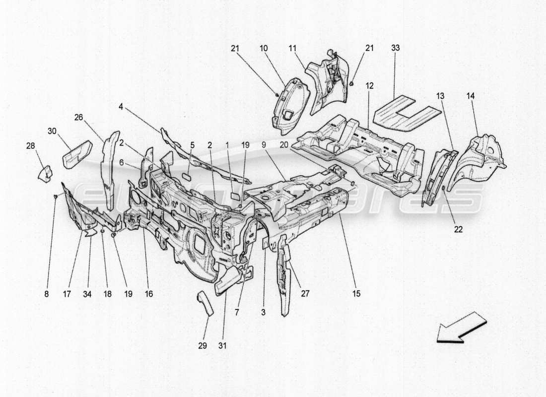 maserati qtp. v8 3.8 530bhp auto 2015 alfombrillas del habitáculo diagrama de piezas