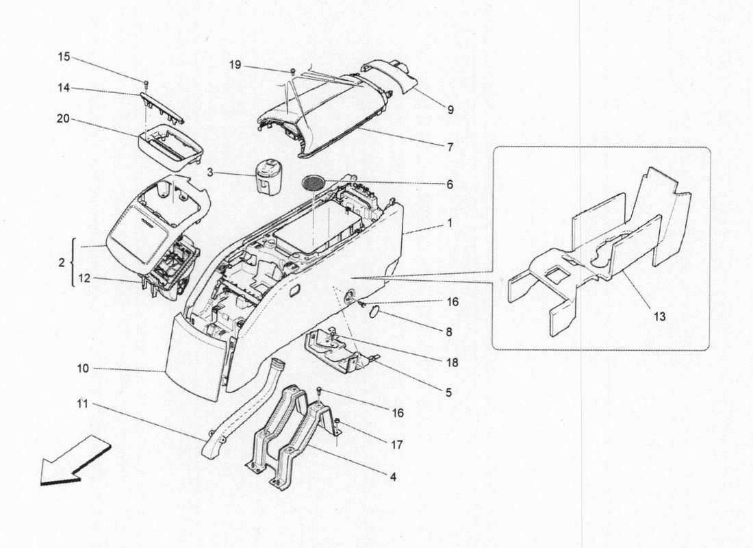 maserati qtp. v6 3.0 bt 410bhp 2015 diagrama de piezas de las guanteras