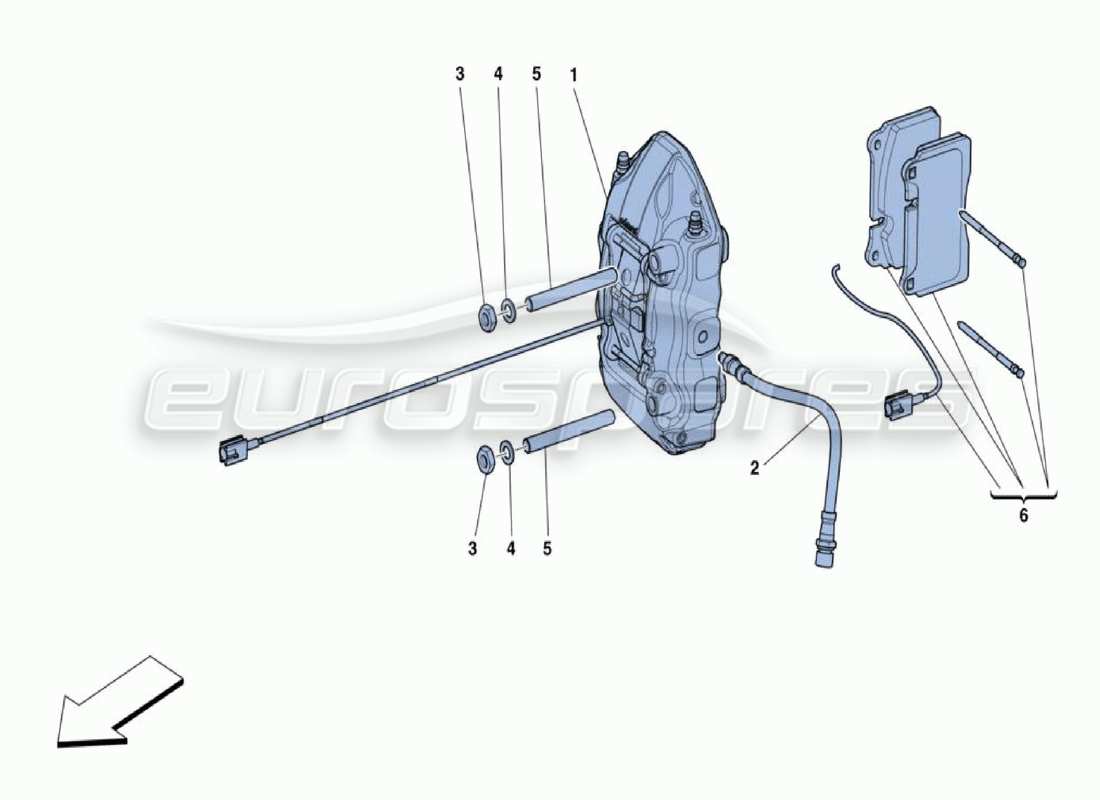 ferrari 488 challenge diagrama de piezas de las pinzas de freno trasero
