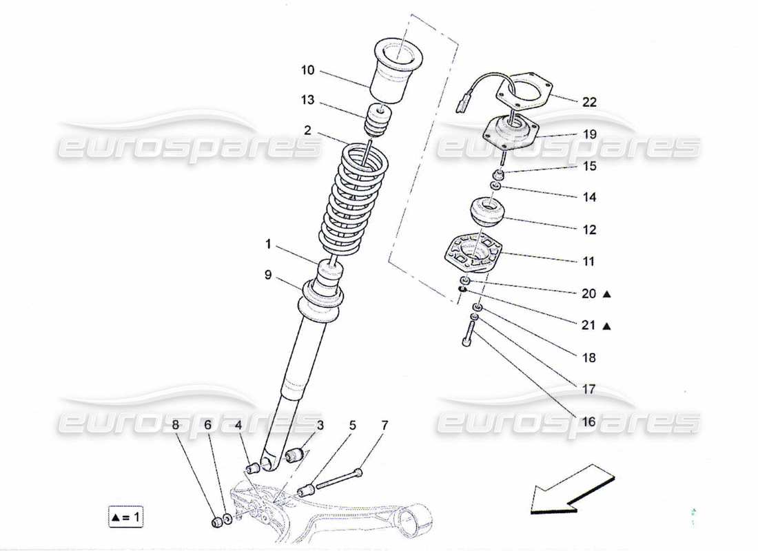 maserati qtp. (2010) 4.7 diagrama de piezas de los dispositivos amortiguadores delanteros