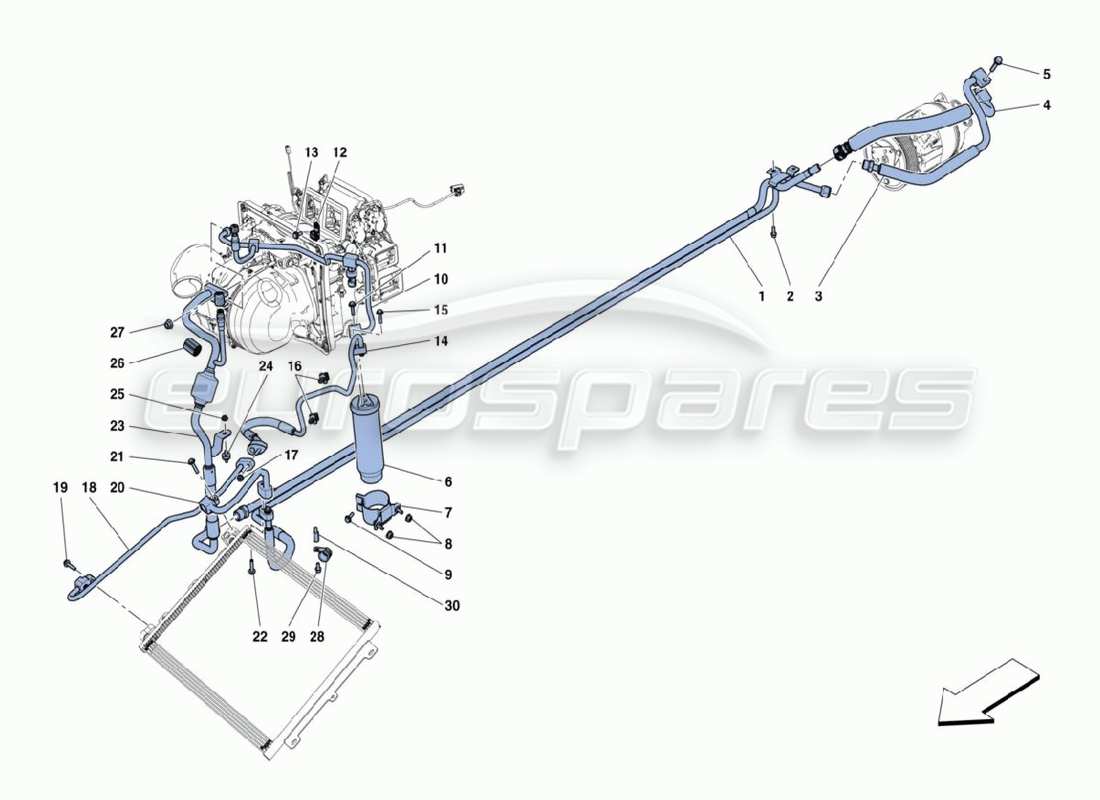 ferrari 488 challenge aire acondicionado diagrama de piezas