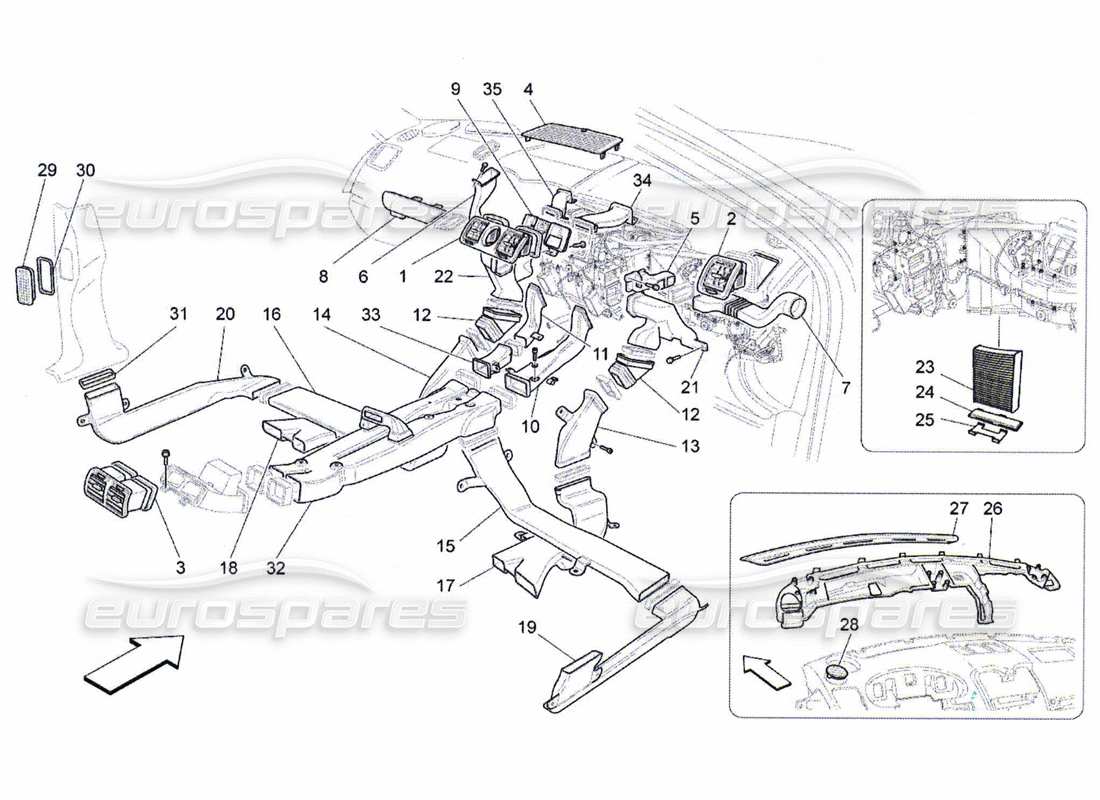 maserati qtp. (2010) 4.7 unidad a c: diagrama de partes de difusión