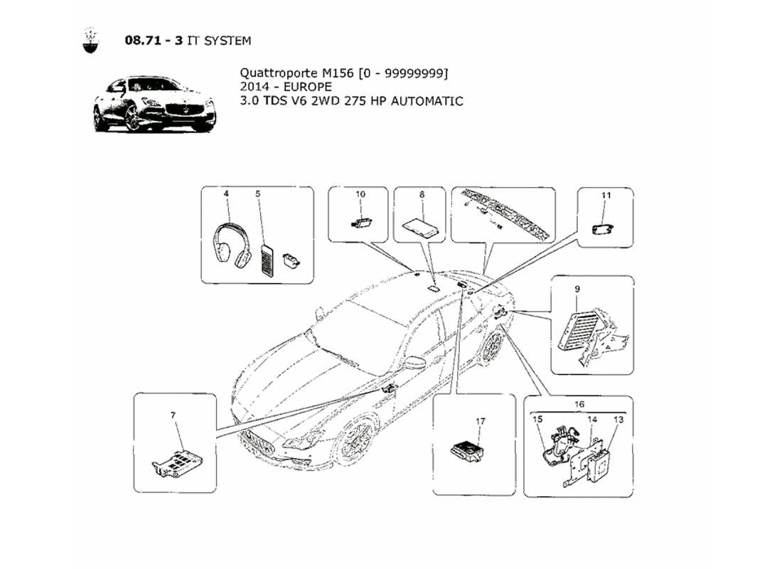 maserati qtp. v6 3.0 tds 275bhp 2014 diagrama de partes del sistema it