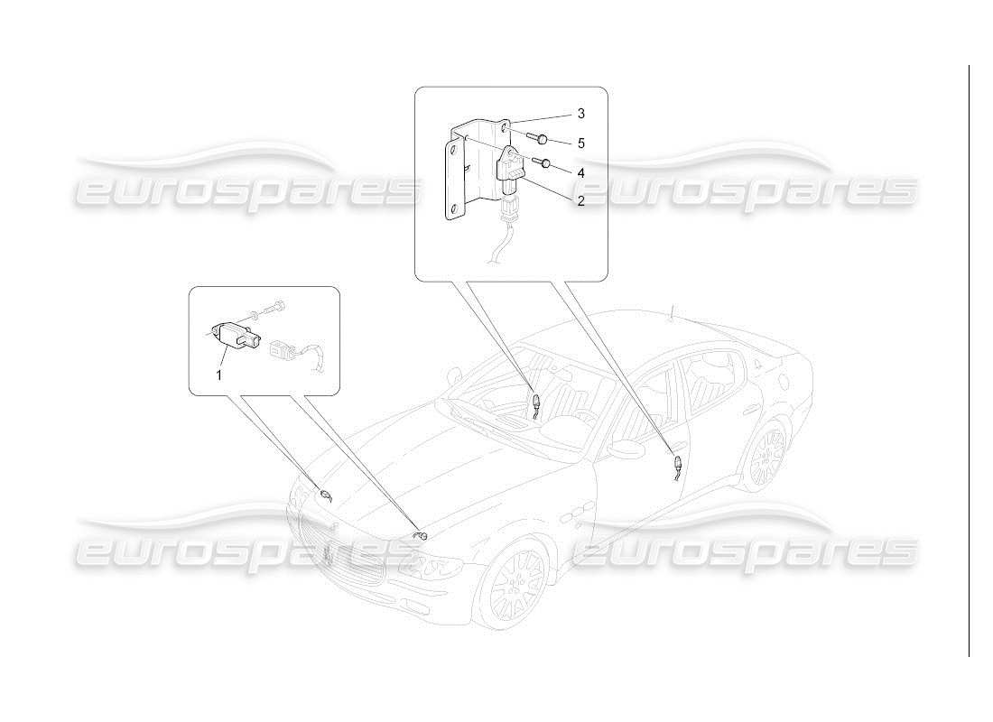 maserati qtp. (2007) 4.2 auto diagrama de piezas de los sensores de colisión