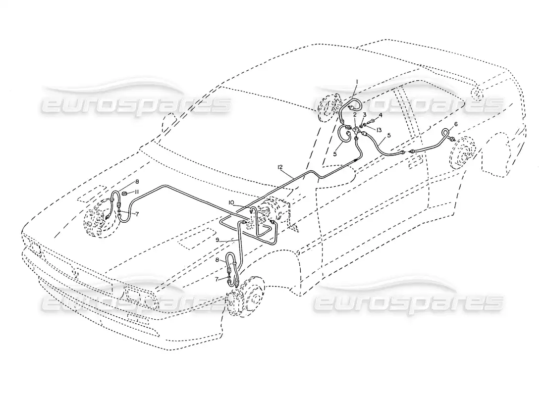 maserati ghibli 2.8 (non abs) tubería de corte eléctrico diagrama de piezas