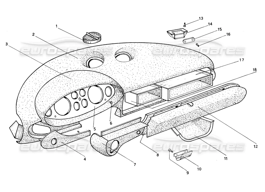 ferrari 206 gt dino (coachwork) panel diagrama de piezas