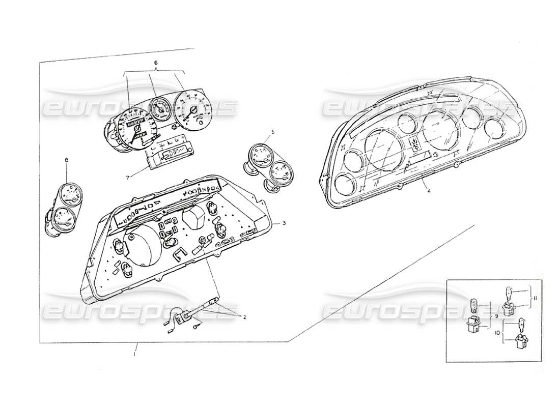 maserati shamal tablero de instrumentos diagrama de piezas