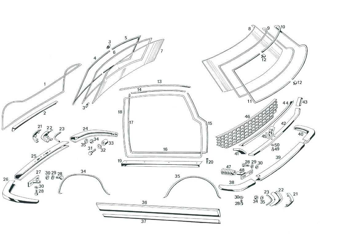 maserati mexico bumbers y gafas diagrama de piezas
