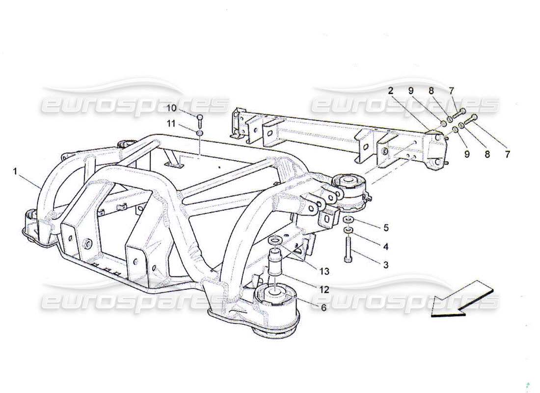 maserati qtp. (2010) 4.2 diagrama de piezas del chasis trasero
