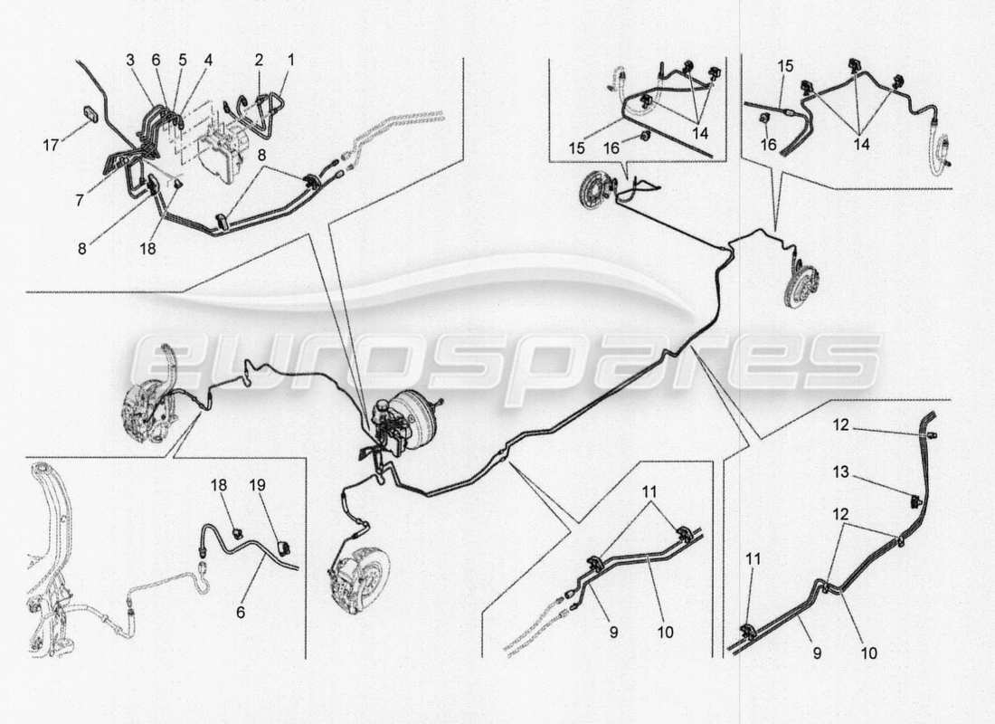 maserati qtp. v8 3.8 530bhp auto 2015 diagrama de partes de líneas