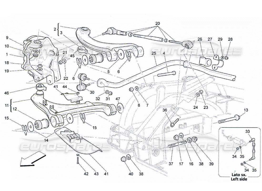 maserati qtp. (2010) 4.2 rear suspension diagrama de piezas