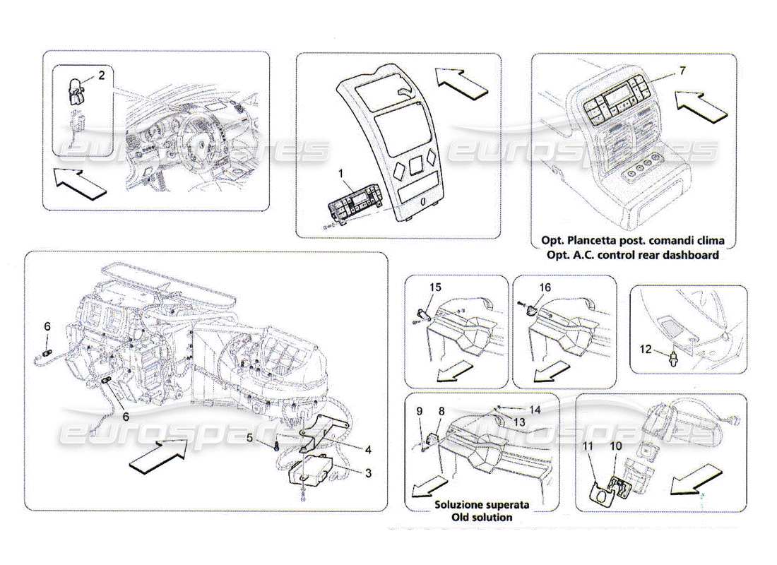 maserati qtp. (2010) 4.2 unidad a c: diagrama de piezas de control electrónico