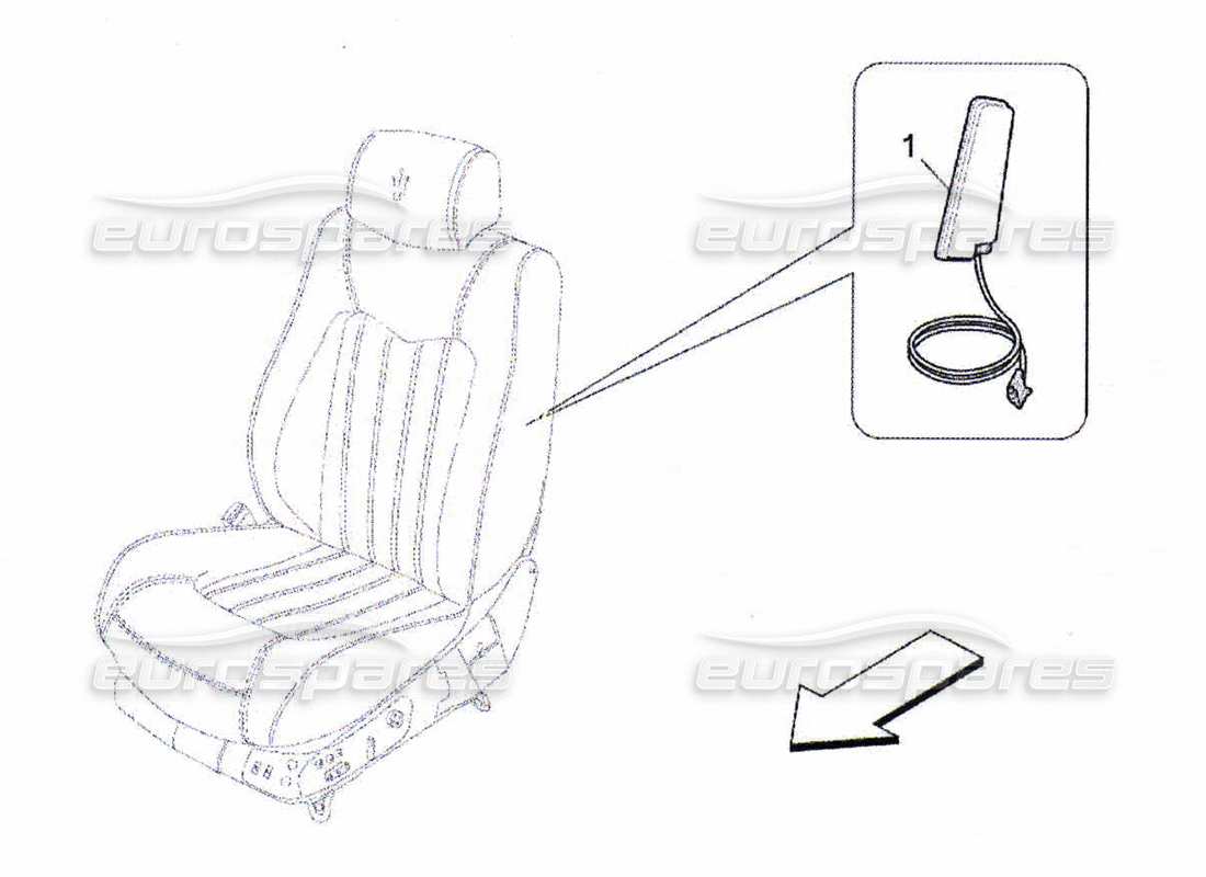 maserati qtp. (2010) 4.7 diagrama de piezas del sistema de bolsas laterales delanteras