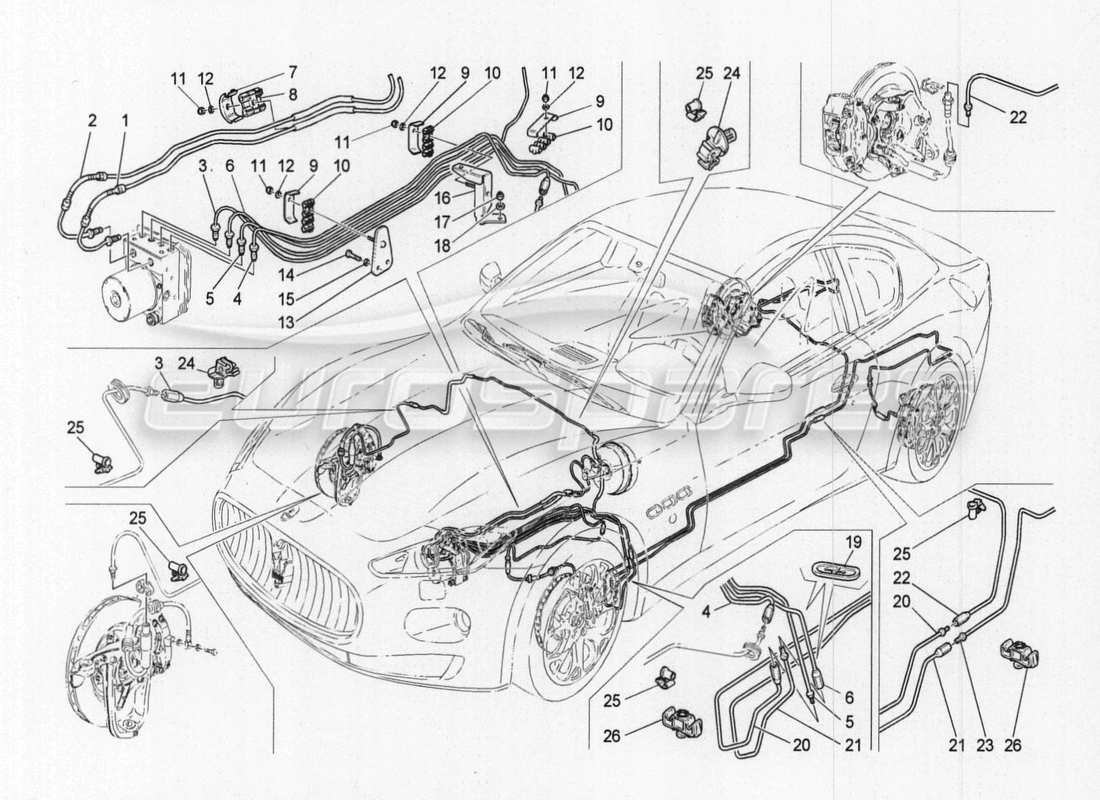 maserati granturismo special edition diagrama de partes de líneas