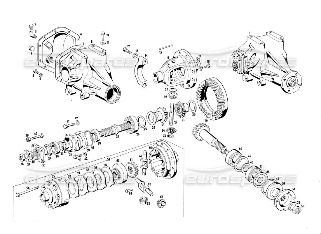 maserati qtp.v8 4.7 (s1 & s2) 1967 diagrama de pieza diferencial