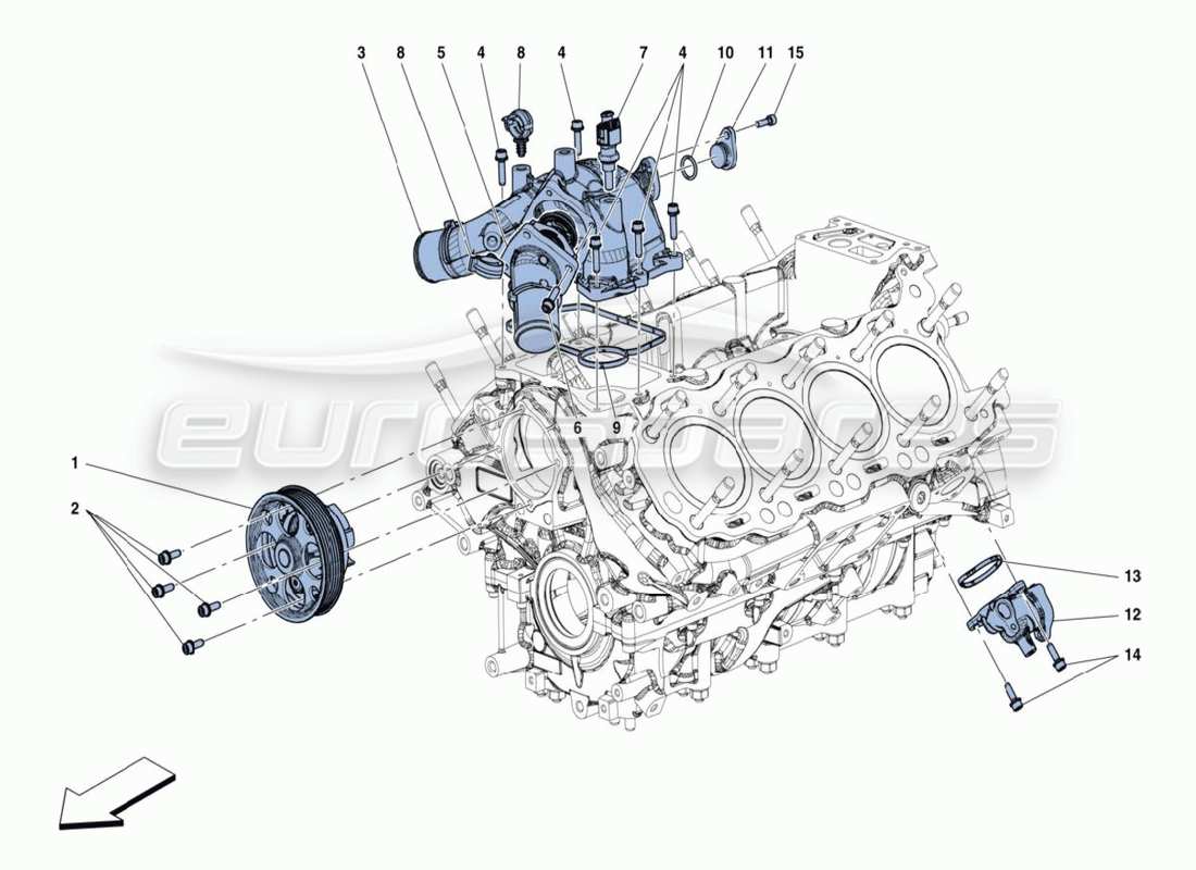 ferrari 488 challenge bomba de agua diagrama de piezas