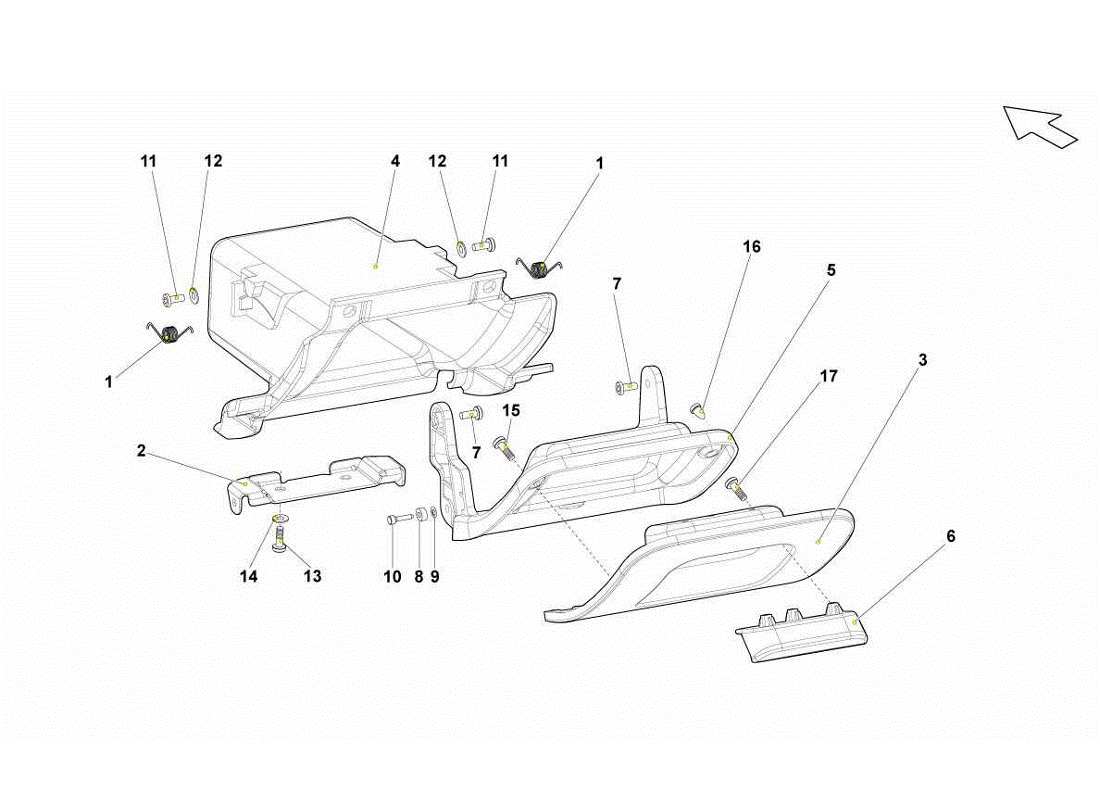 lamborghini gallardo lp560-4s update diagrama de piezas del cajón del lado del conductor